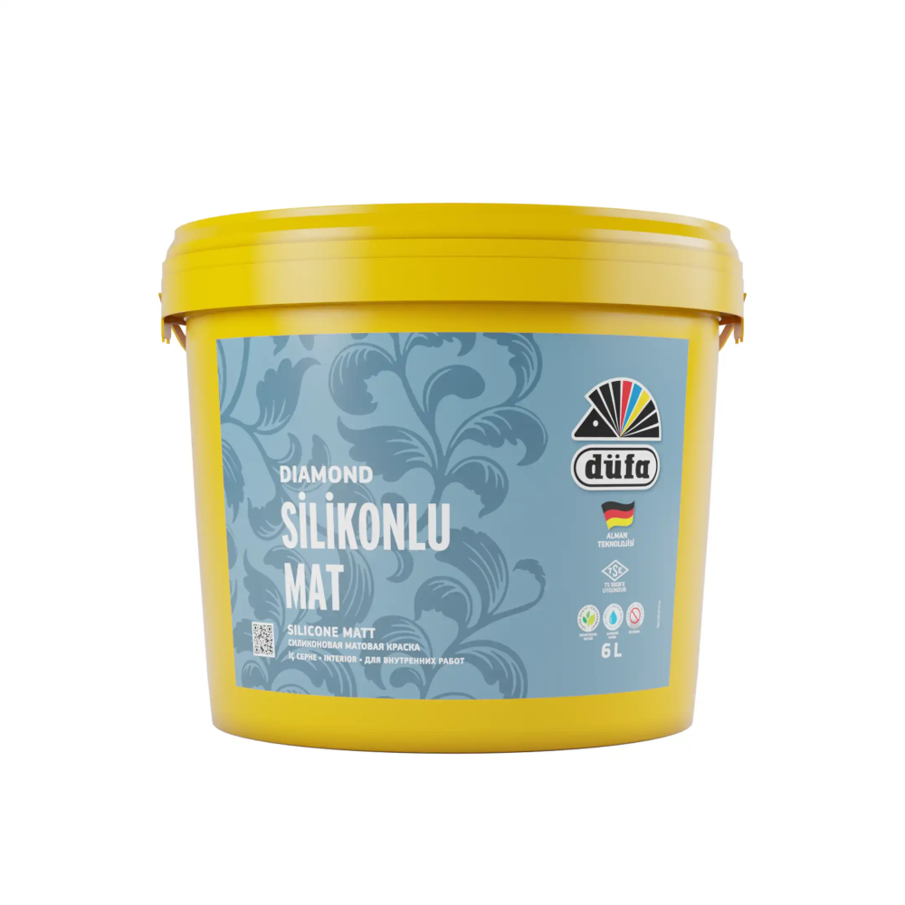 Düfa Diamond Silikonlu Mat İç Cephe Duvar Boyası Beyaz 6 l - 1