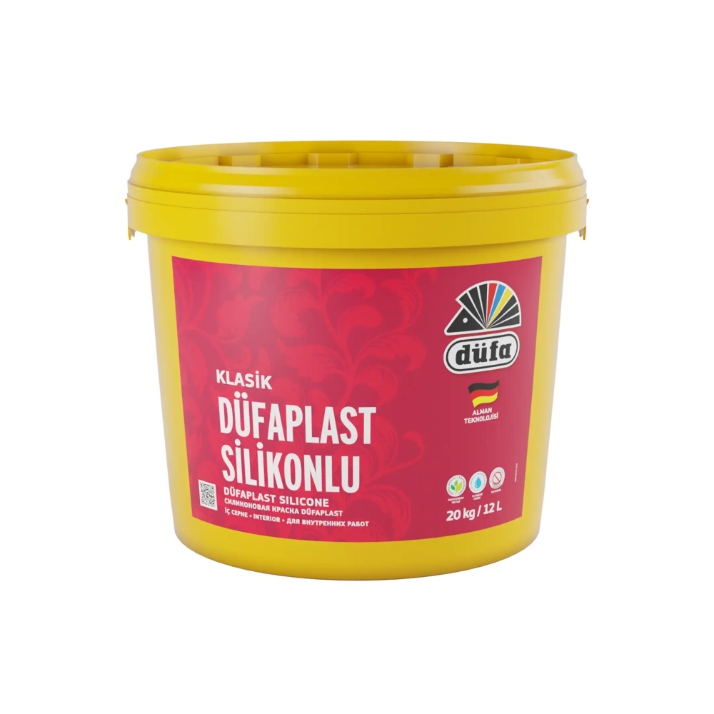 Düfa Klasik Düfaplast Silikonlu İç Cephe Duvar Boyası 3096 Puslu Gri 12 l - 4