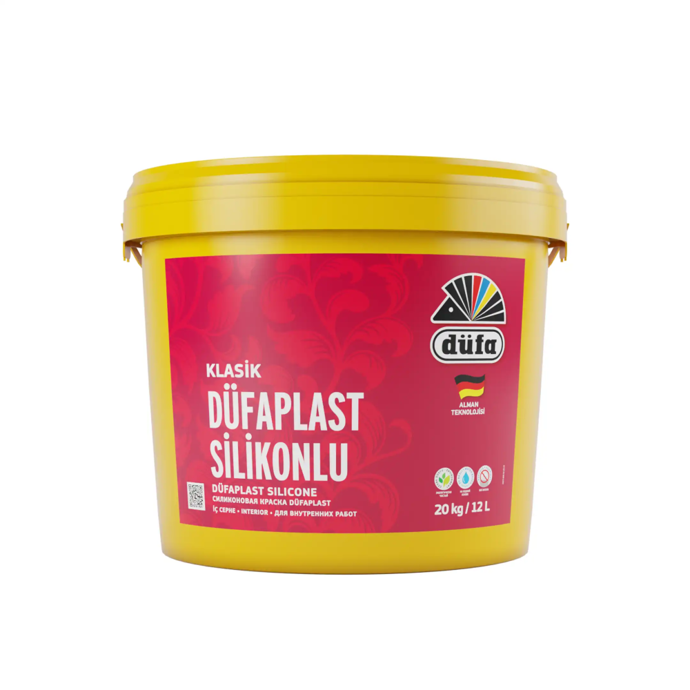 Düfa Klasik Düfaplast Silikonlu İç Cephe Duvar Boyası 3096 Puslu Gri 12 l - 1