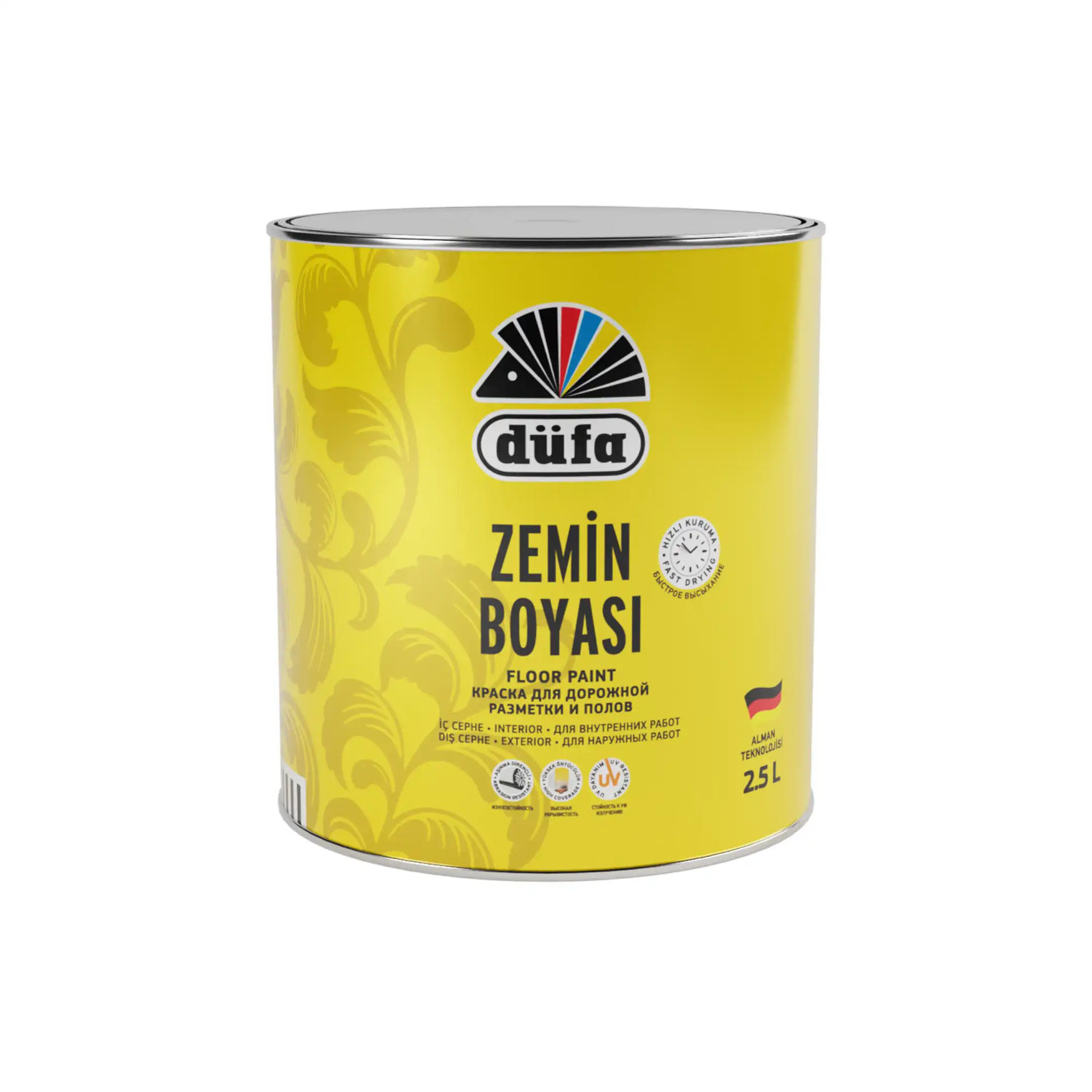 Düfa Zemin Boyası 1023 Krom Sarı 2.5 l - 2