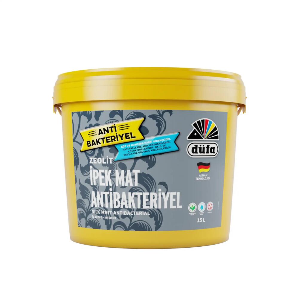 Düfa Zeolit Antibakteriyel İpek Mat İç Cephe Duvar Boyası Beyaz 15 l - 1