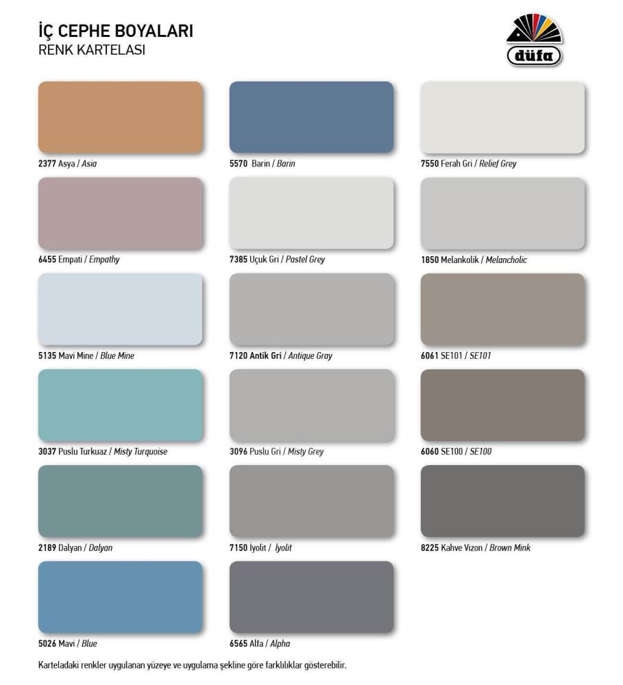 Düfa Zeolit İpek Mat İç Cephe Duvar Boyası 3939 Köpük Şeker 2.5 l - 6