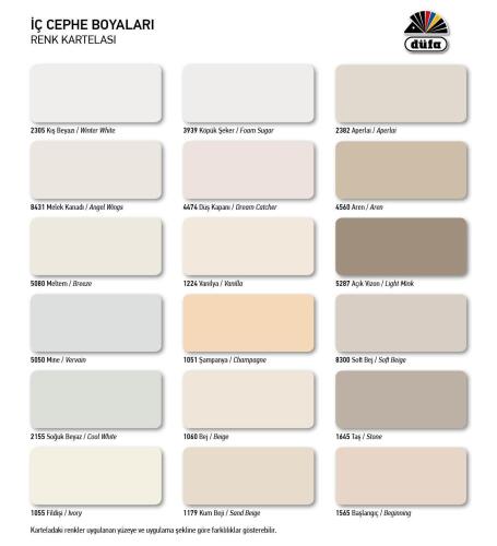 Düfa Zeolit İpek Mat İç Cephe Duvar Boyası 9090 Nereida 7.5 l - 5