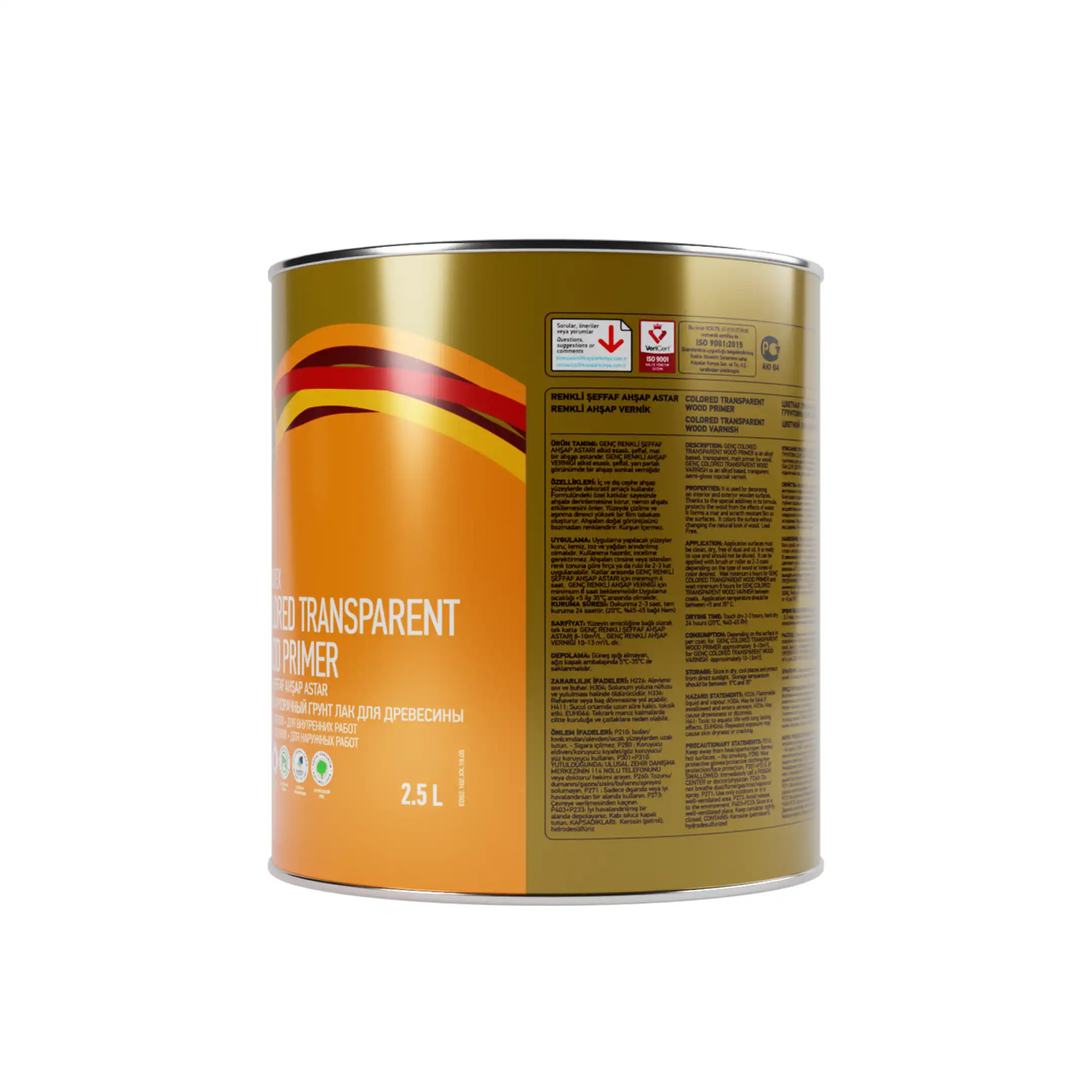 Genç Renkli Şeffaf Ahşap Astar 3650 Koyu Meşe 2.5 l - 3