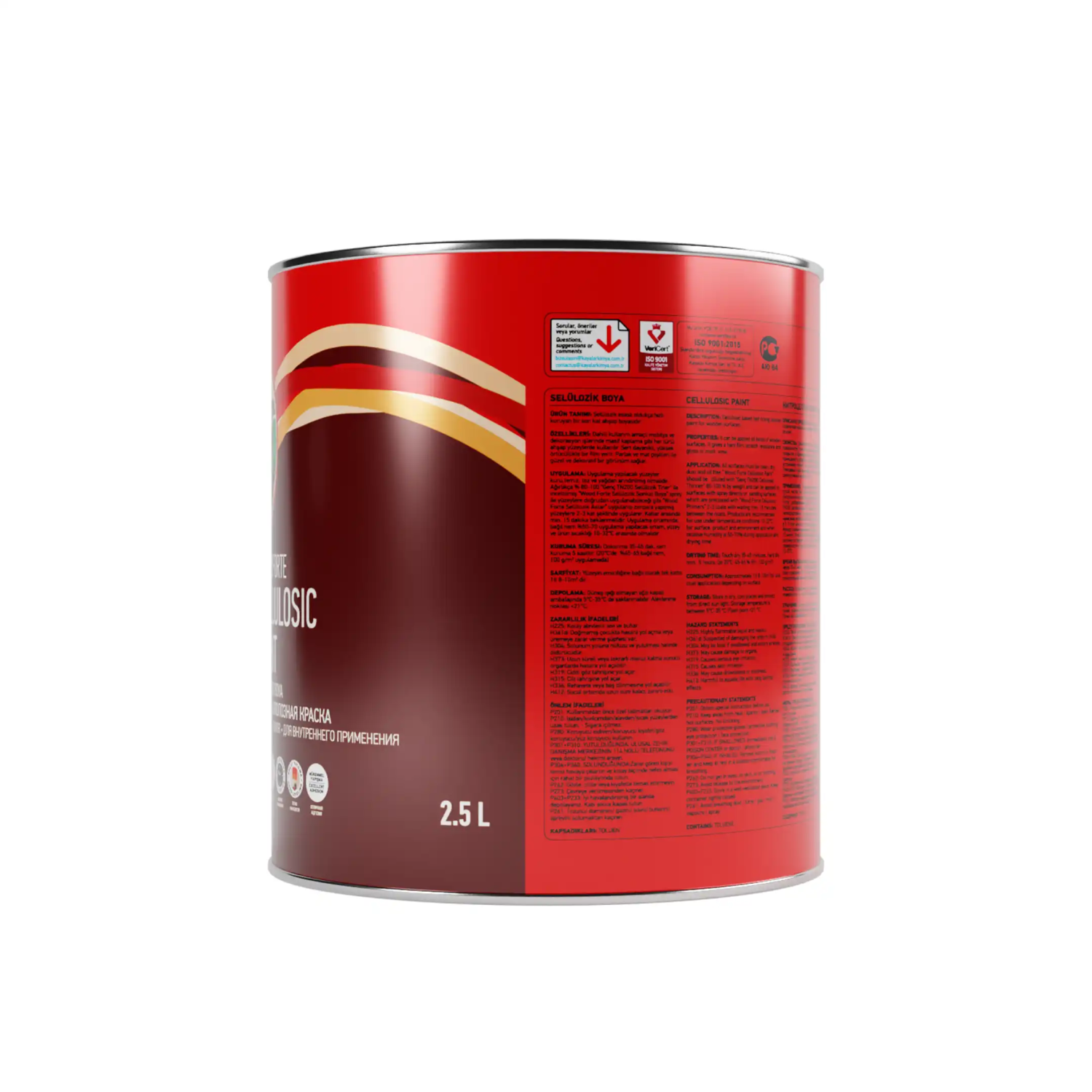 Genç Selülozik Ahşap Boya Metalik Boya 7069 Metalik Gümüş 2.5 l - 3