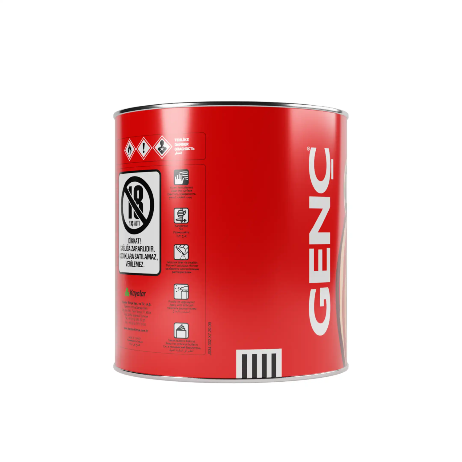 Genç Selülozik Ahşap Boya Metalik Boya 7069 Metalik Gümüş 2.5 l - 4