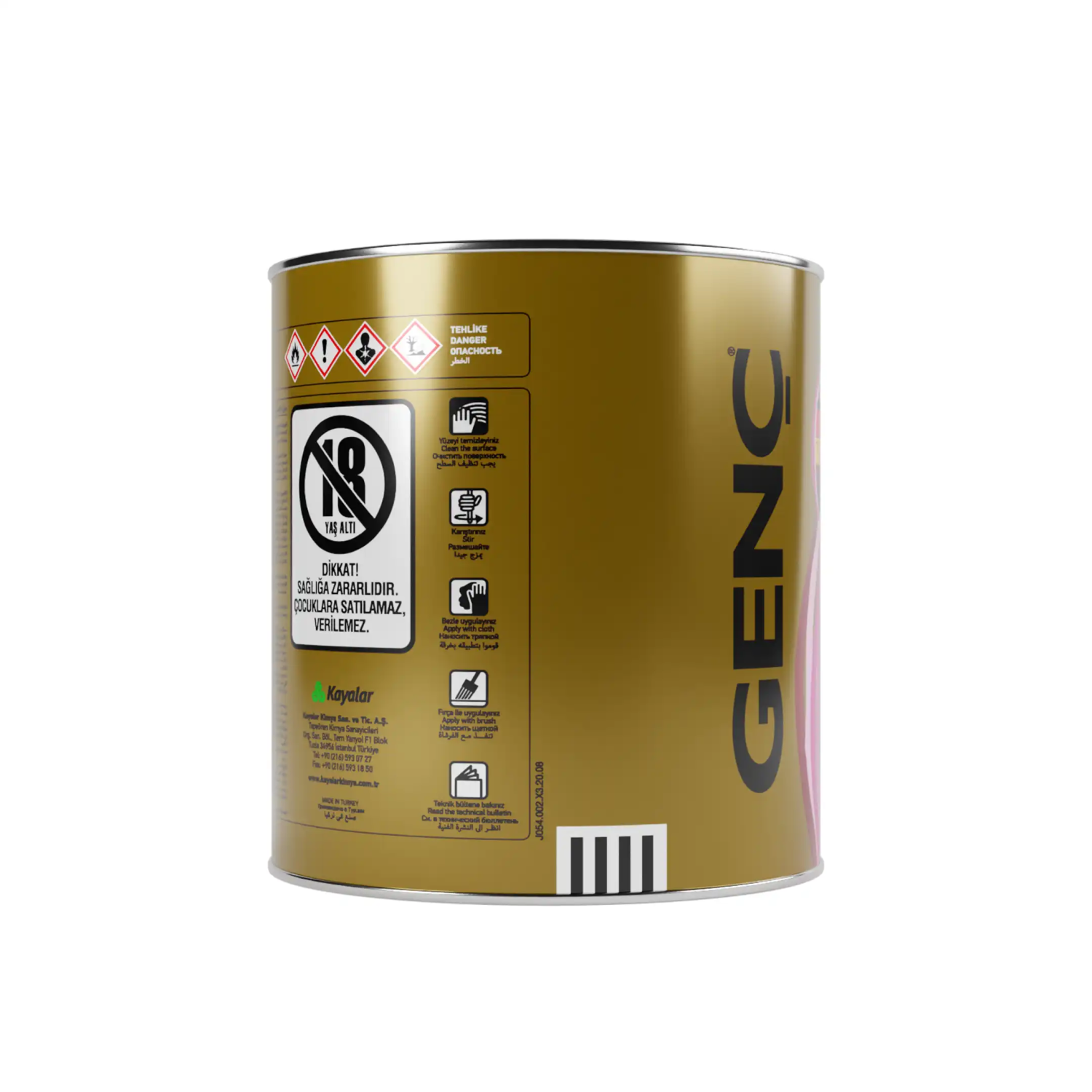 Genç Sentetik Ahşap Boya ve Renklendirici 9500 Siyah 2.5 l - 4