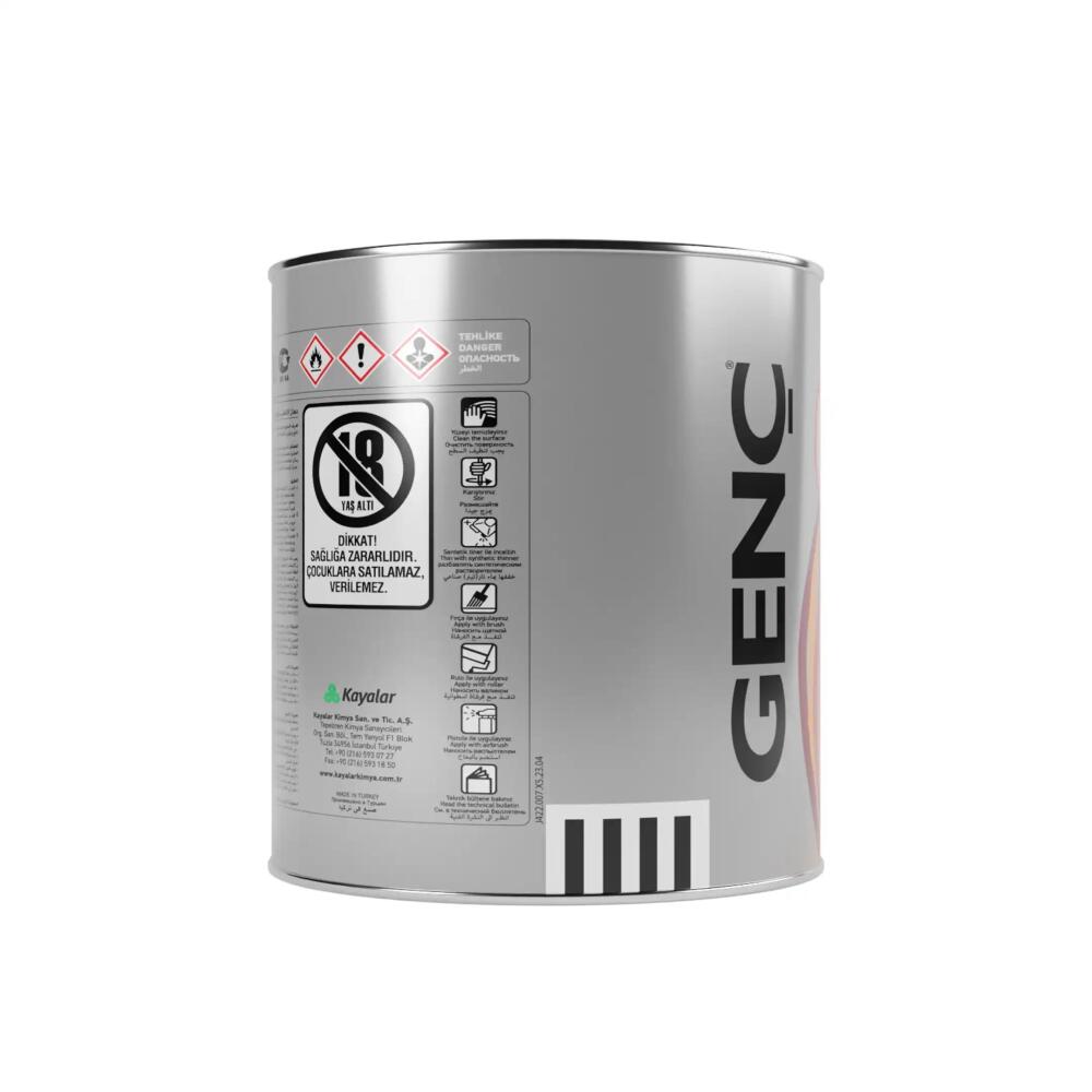 Genç Sentetik Parlak Ahşap Metal Boyası 7210 Kurşuni 2.5 l - 4