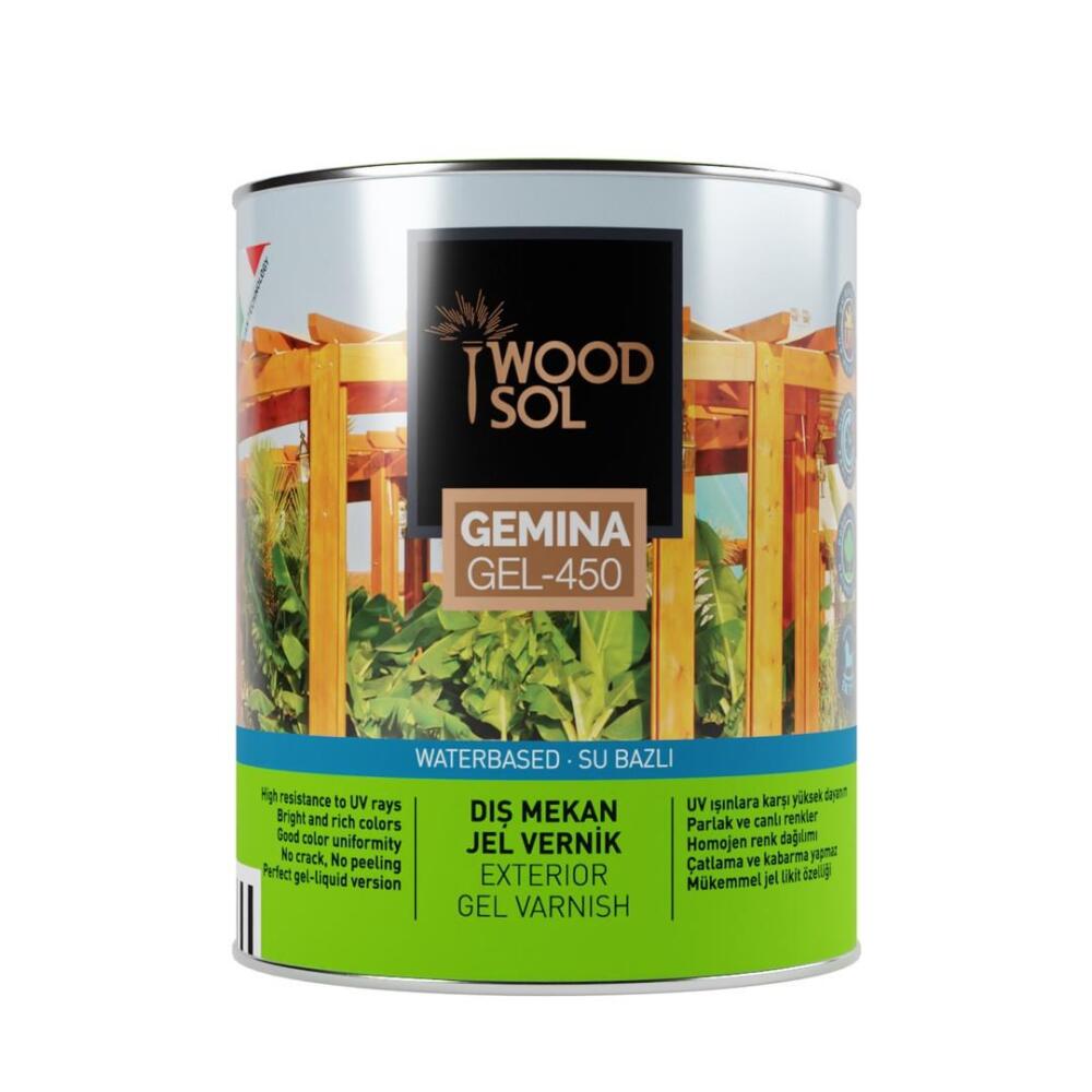 Woodsol Gemina Dış Mekan Ahşap Jel Vernik 1564 Teak 0.75 l - 1