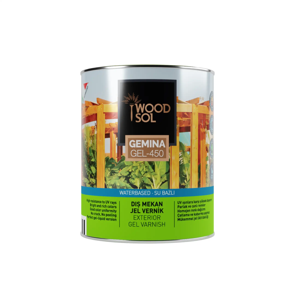Woodsol Gemina Dış Mekan Ahşap Jel Vernik 1564 Teak 0.75 l - 1