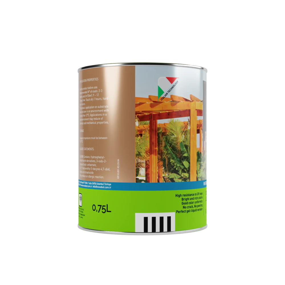 Woodsol Gemina Dış Mekan Ahşap Jel Vernik 1564 Teak 0.75 l - 3