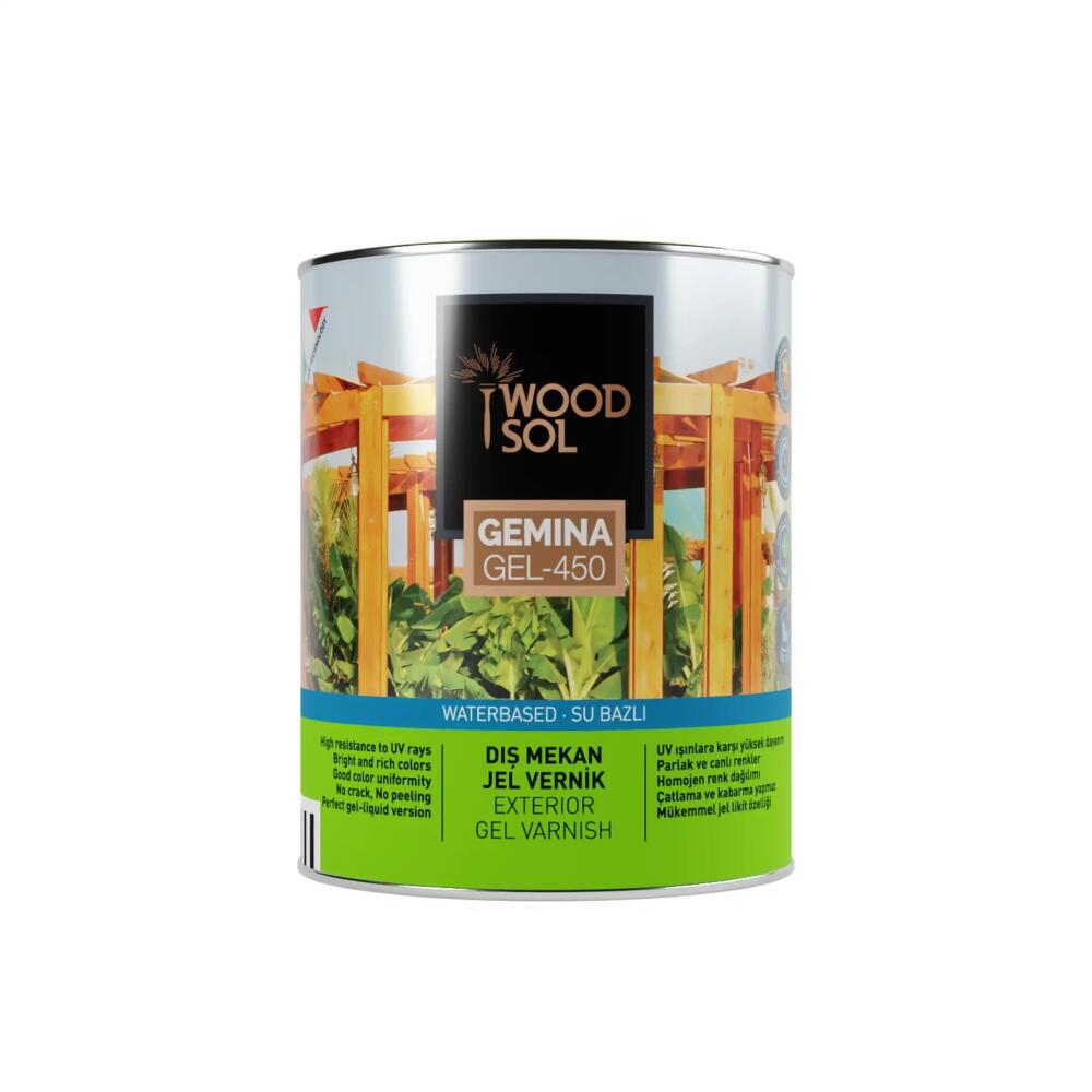 Woodsol Gemina Dış Mekan Ahşap Jel Vernik 1564 Teak 0.75 l - 1
