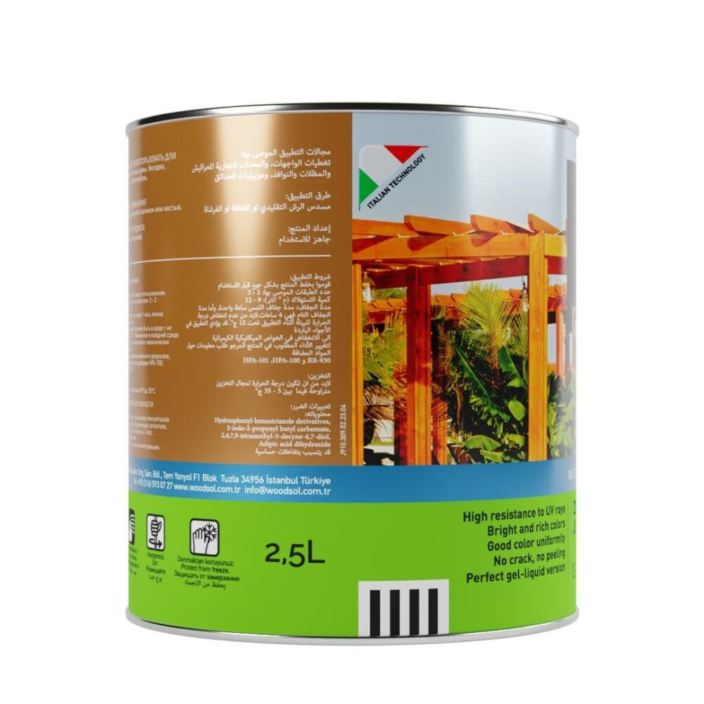 Woodsol Gemina Dış Mekan Ahşap Jel Vernik 1569 Misty Grey 2.5 l - 3