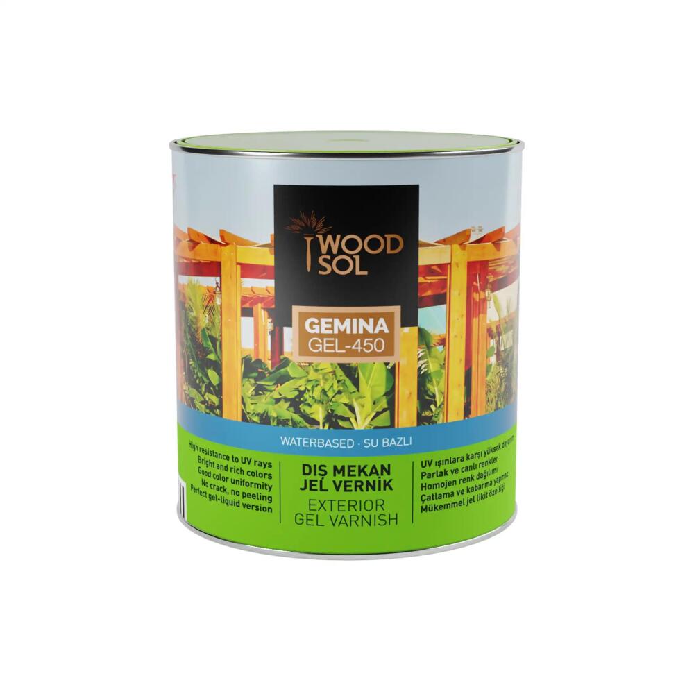 Woodsol Gemina Dış Mekan Ahşap Jel Vernik 1569 Misty Grey 2.5 l - 2