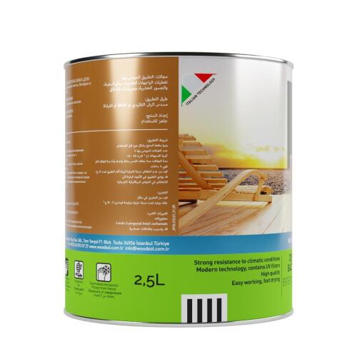 Woodsol Unideck Su Bazlı Ahşap Deck Yağı 0000 Clear 2.5 l - 4